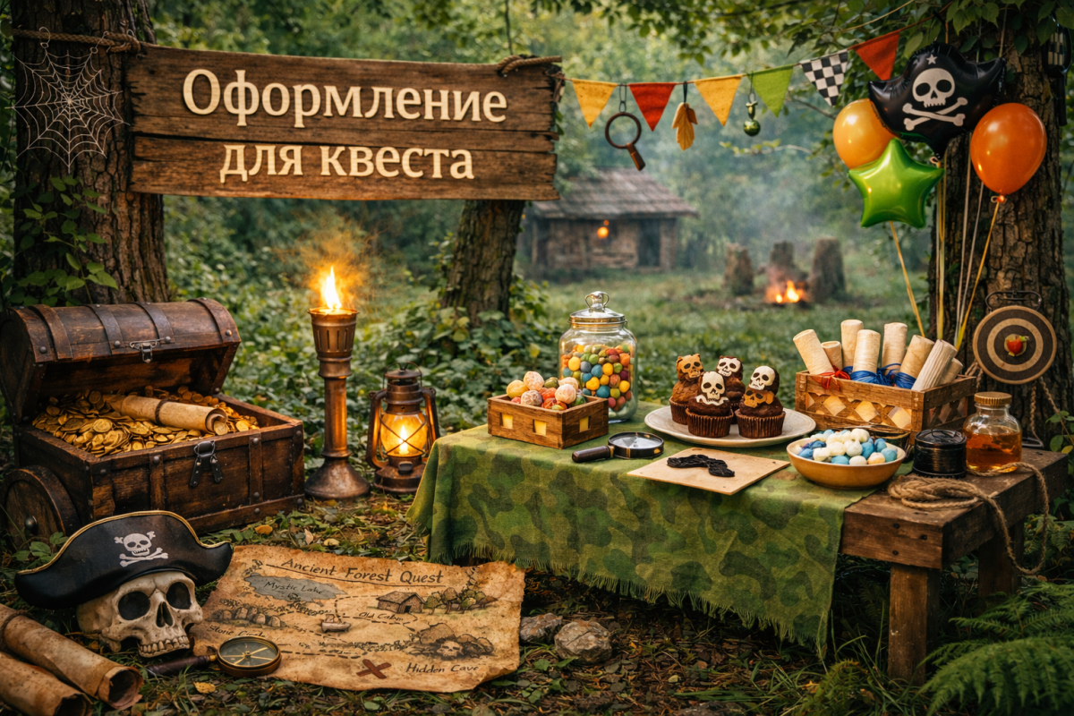Оформление и декор квеста на природе 