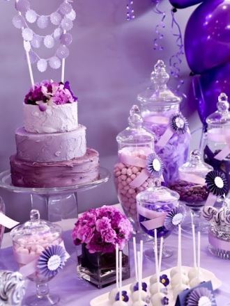 Цвет праздника: сиреневый, лавандовый и фиолетовый день рождения