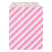 Розовый бумажный пакет в полоску